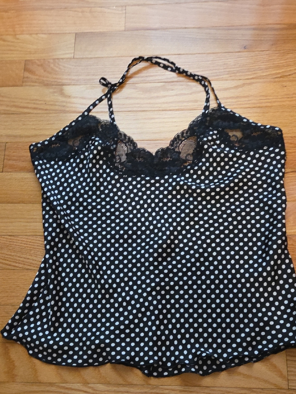 Frederick's of Hollywood Black & White Polka Dot Cami